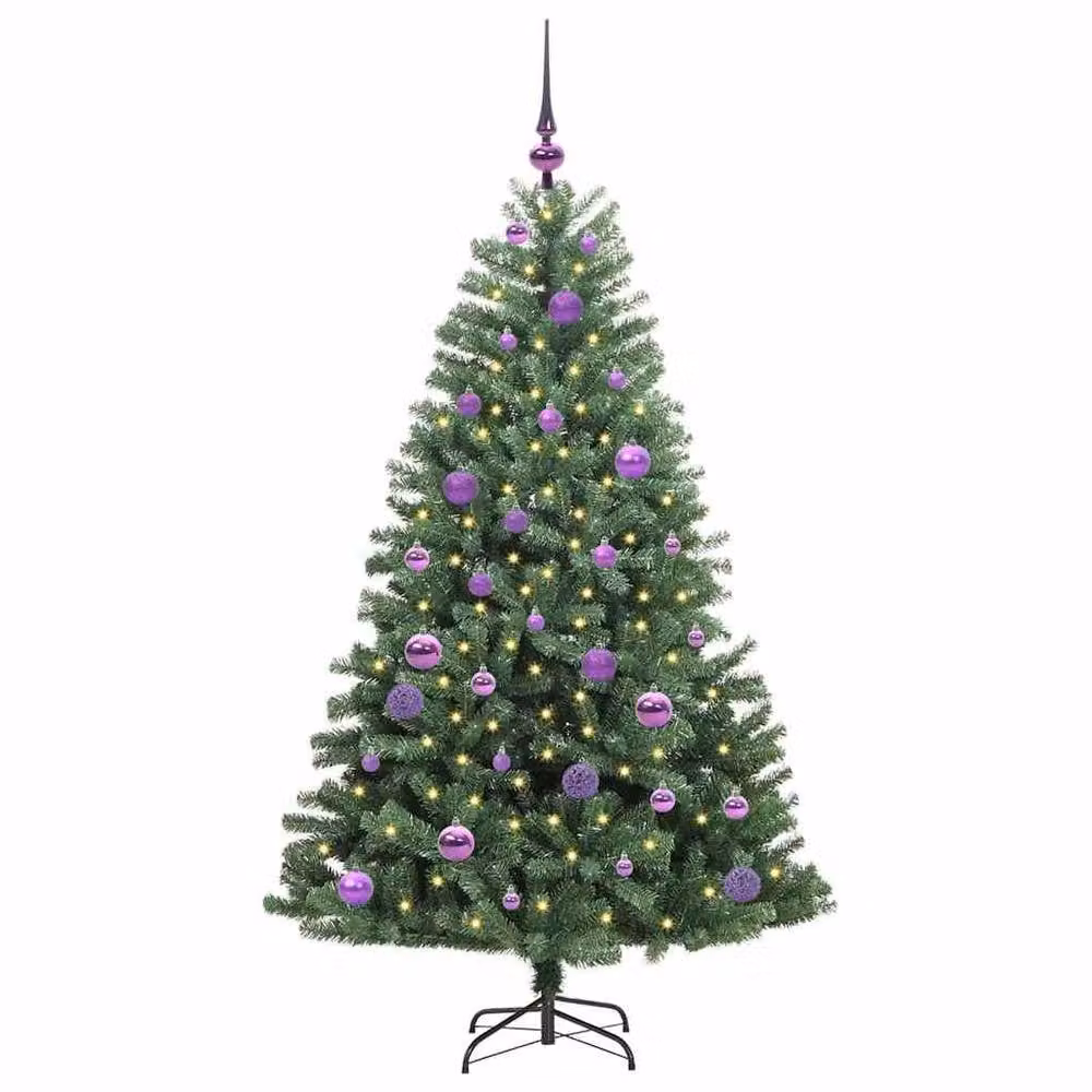 Berkfield Home Green Artificial Hinged Christmas Tree, Height: 150 cm – 3