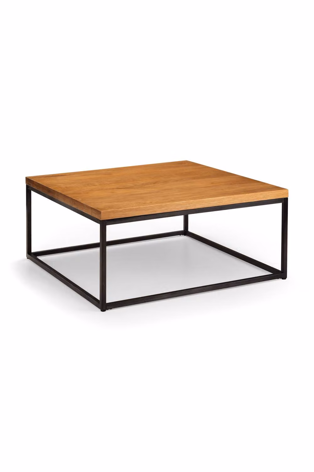 Julian Bowen Brooklyn Square Coffee Table in Oak and Black Metal – 2