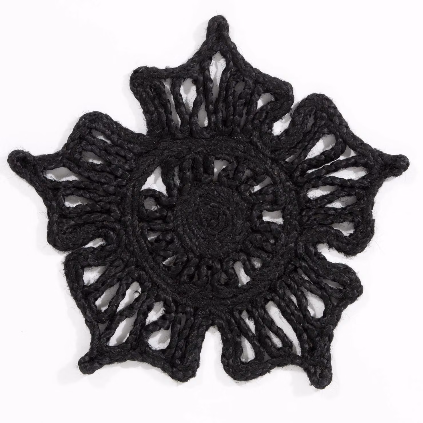 Esselle Severn Jute Floral Placemats, Black, Pack of 2 – 4