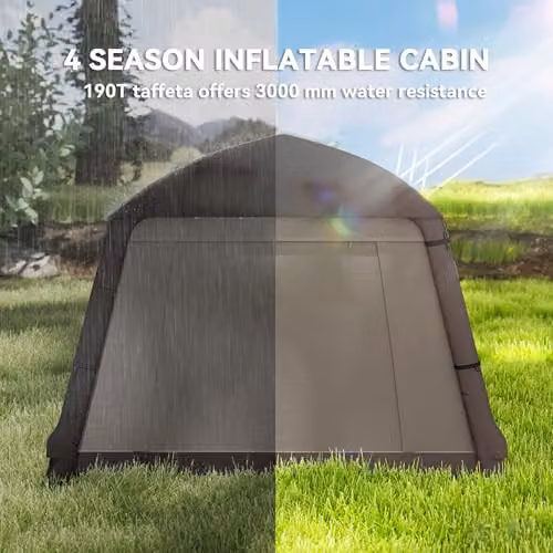 Outsunny Inflatable Camping Tent with Hand Pump, Beige – 4