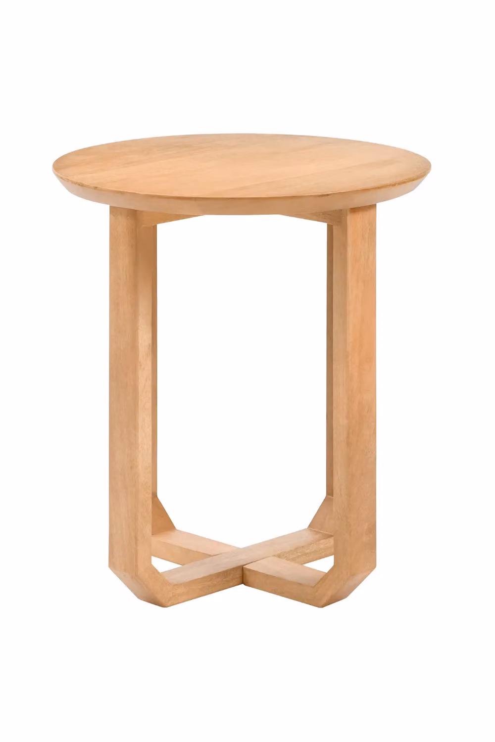 MH London Forbes Round Mango Wood Side Table in Natural Brown and Beige – 2