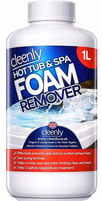 Cleenly Fast Acting Foam Remover for Hot Tubs and Spas, White, 1 kg