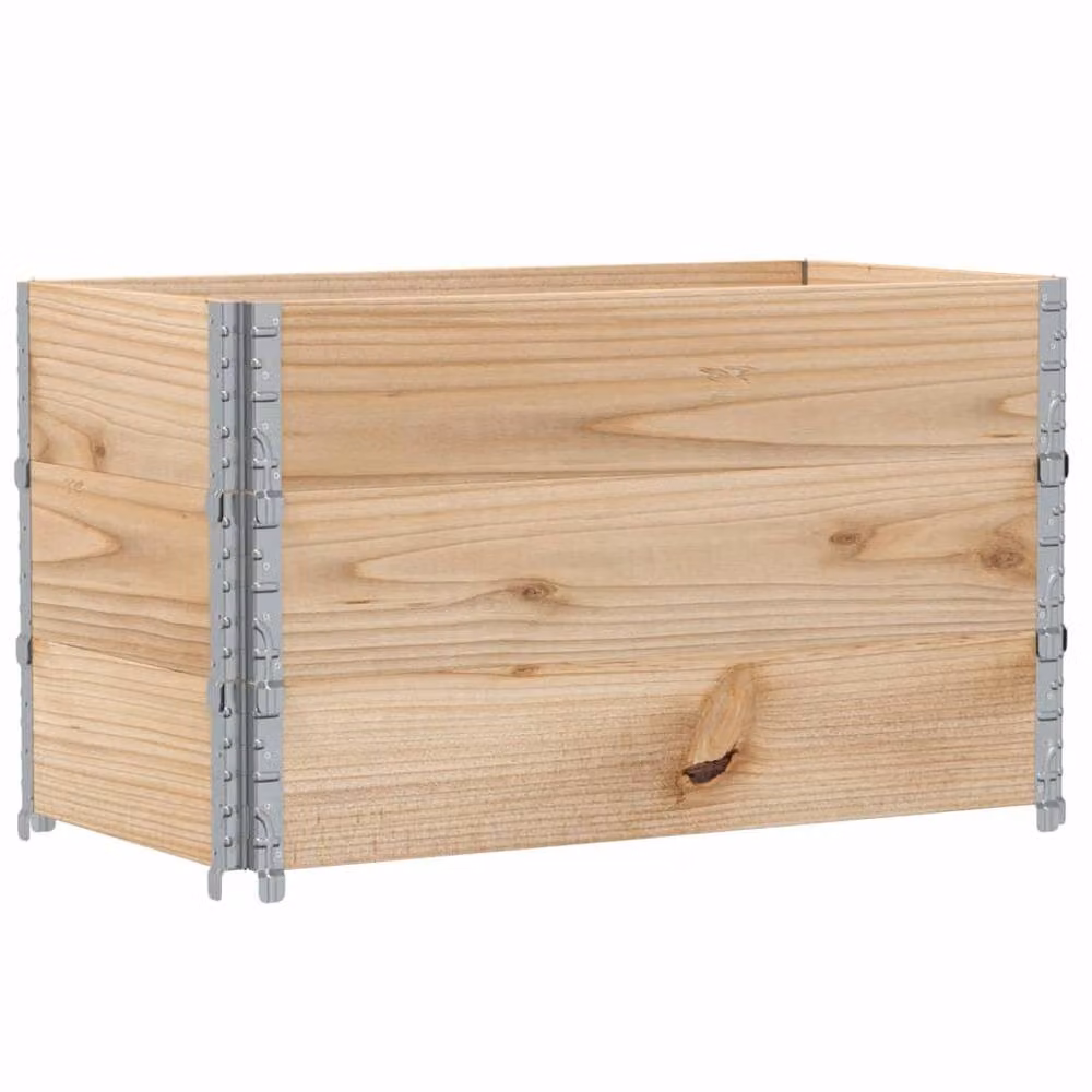 Berkfield Home Garden Brown Wooden Raised Bed Planter with Galvanised Steel, W: 100 cm, D: 50 cm – 2