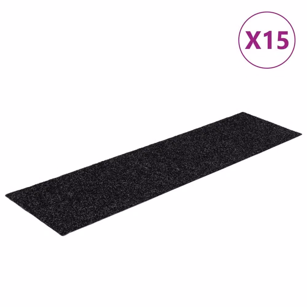 Berkfield Home Self-adhesive Rectangular Stair Mats, Black, 15 x 76 x 20 cm – 3