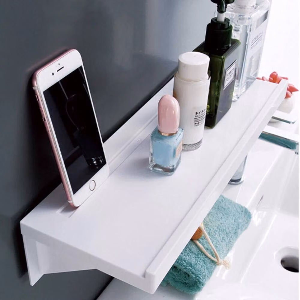 KORVIXA White Adhesive Bathroom Storage Shower Caddy Shelf, W: 70 cm, H: 75 cm – 2