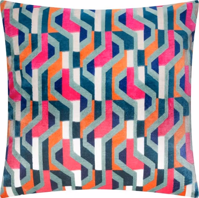 Make It A Home Metro Prism Multicolour Velvet Square Cushion