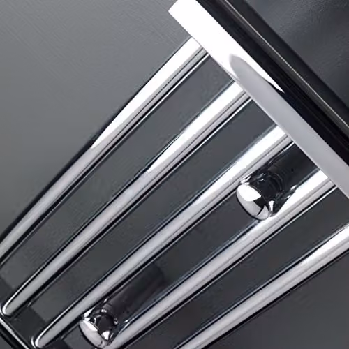Kudox Silver Wall Mounted Towel Rail W: 60 cm, H: 75 cm – 3