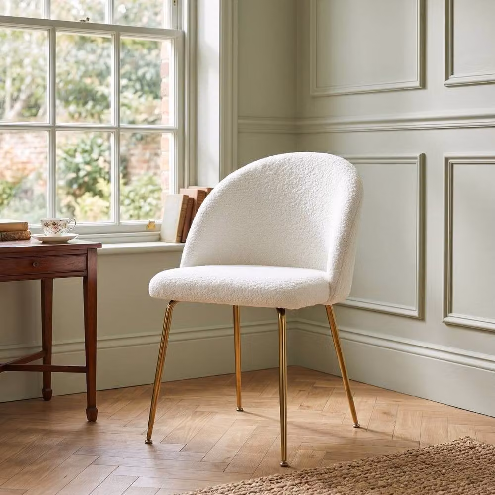 Home Luxe Interior Callie Teddy Chair in White Bouclé Fabric – 2