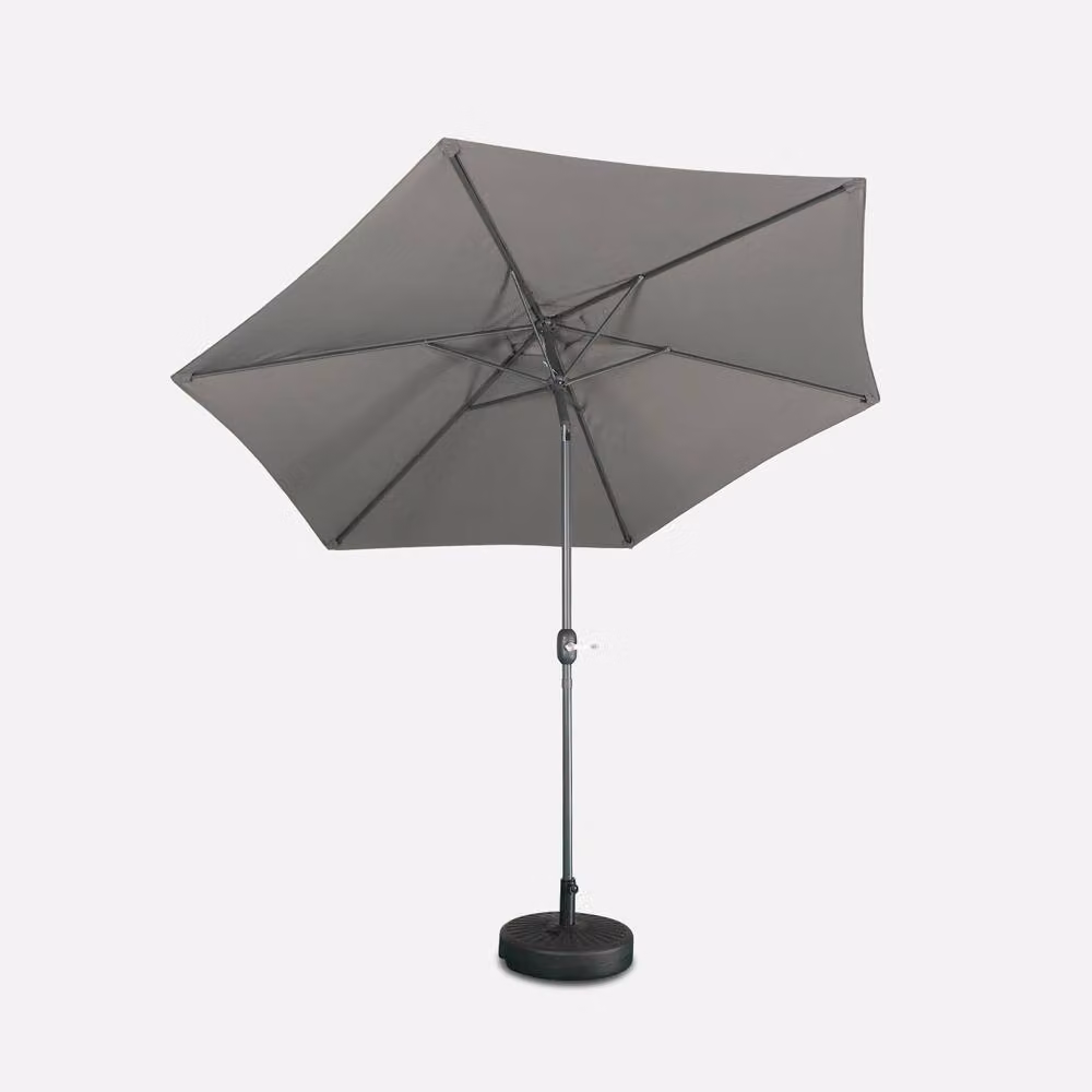 sweeek 3m Round Centre Pole Parasol in Grey with Aluminium and Polyester Construction – 2