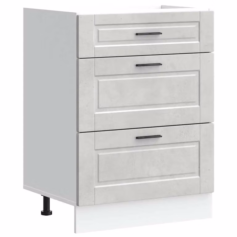 Berkfield Home Porto Modern Kitchen Base Cabinet in Matt Concrete Grey Engineered Wood