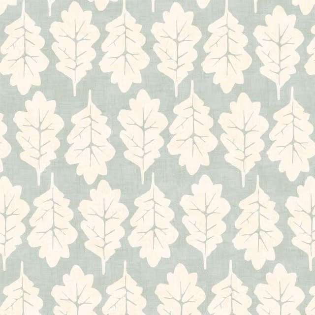 iLiv Oak Leaf Fabric in Duckegg Blue and Green