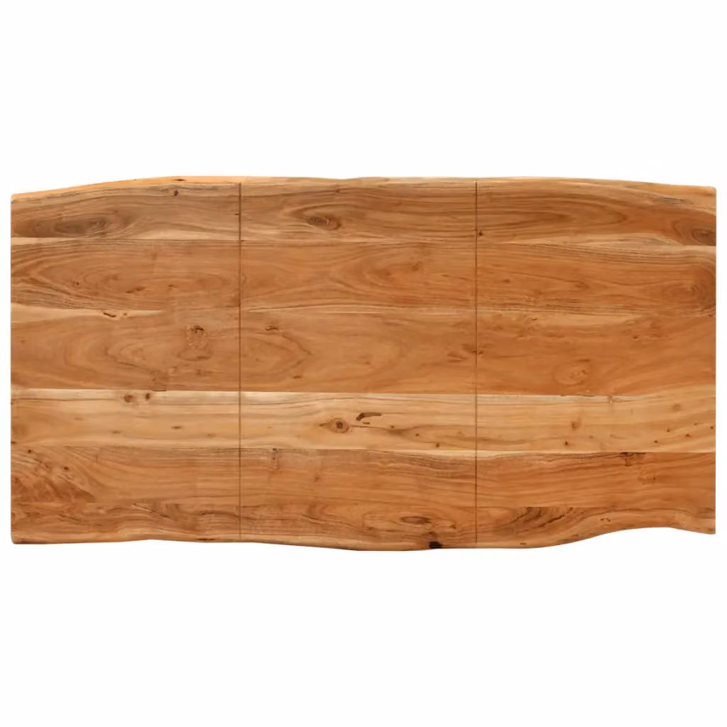 Berkfield Home Rectangular Dining Table in Brown Solid Acacia Wood with Live Edge, W/D/H: 154 x 80 x 76 cm – 3