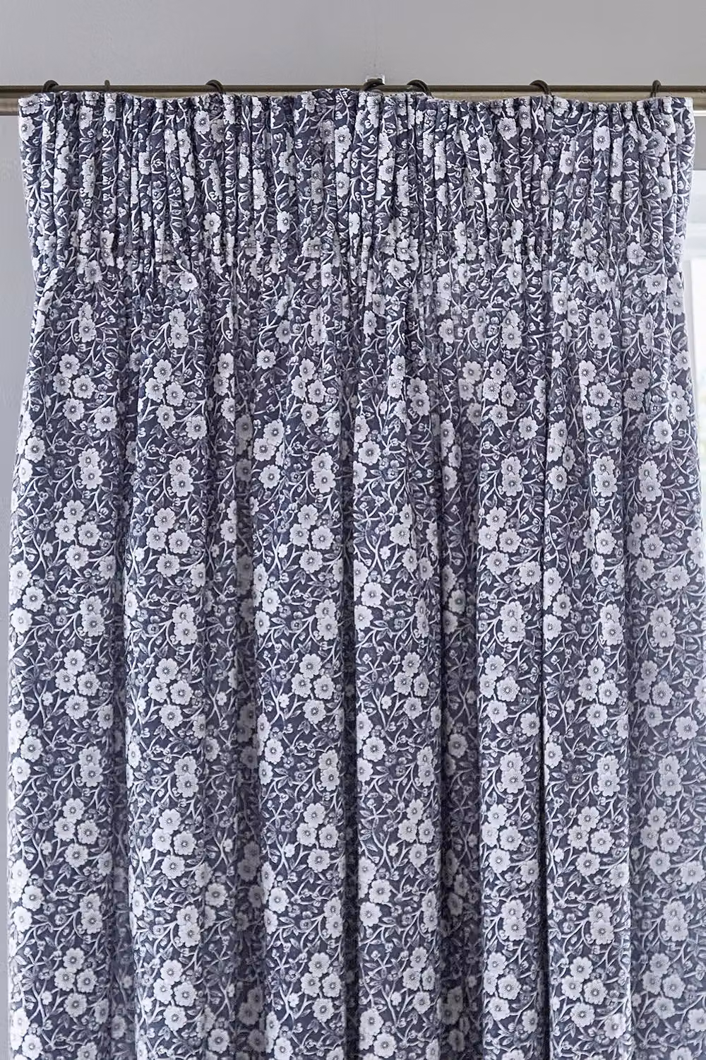 Burleigh x Bedeck Blue Floral Cotton Blackout Curtains, Width: 168 cm, Height: 229 cm – 2