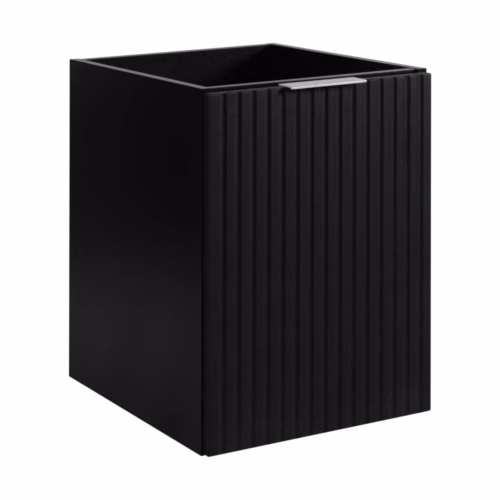 Heze Furniture Flow 1 Door Fluted Bathroom Vanity Cabinet with Worktop in Black – 2