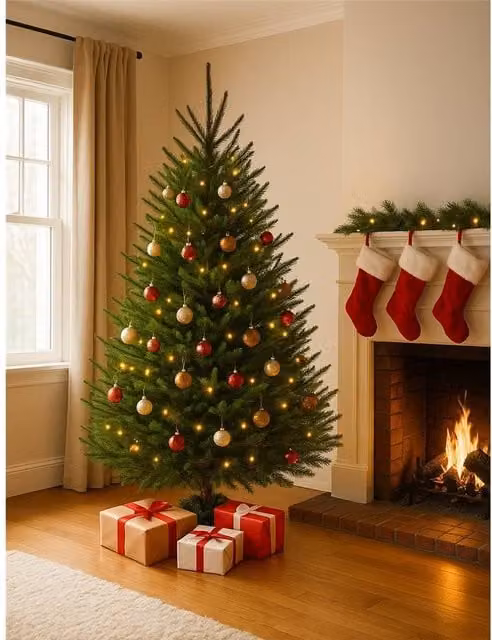 Clifton Premier Fresh Cut Norway Spruce Christmas Tree in Green, Height: 2.0m - 2.5m