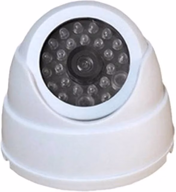 NESTLUNE White Dummy Dome CCTV Surveillance Camera with Flashing LED