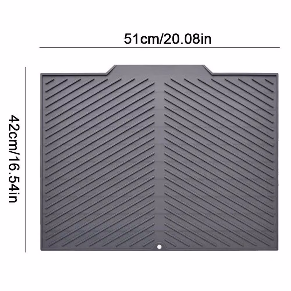 PAWNORA Extra Large Non-Slip Silicone Draining Mat in Grey – 2