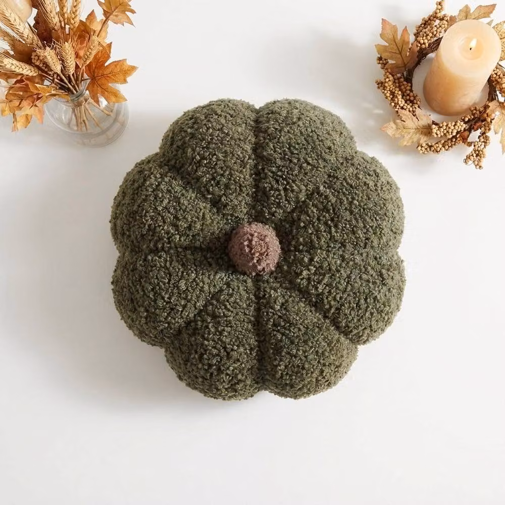 Garden Greatness Green Pumpkin Shaped Decorative Round Cushion – 2