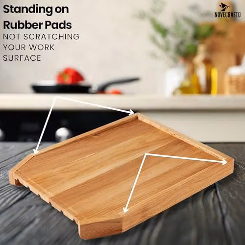 Novecrafto Brown Solid Oak Wooden Draining Board for Belfast Butler Sinks – 7