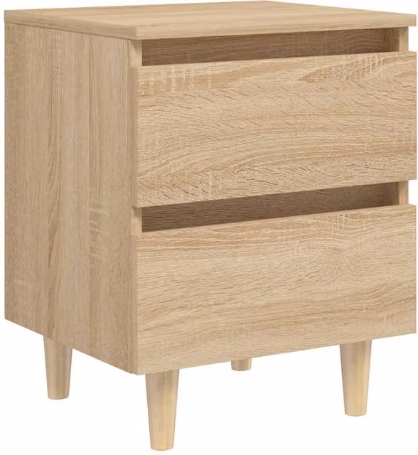 Berkfield Home Bed Cabinet in Sonoma Oak and Light Brown with Solid Pinewood Legs, W/D/H: 40 x 35 x 50 cm