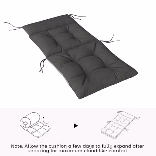 Outsunny Set of 4 Waterproof Garden Chair Cushions in Grey, W: 53 cm, H: 112 cm – 6