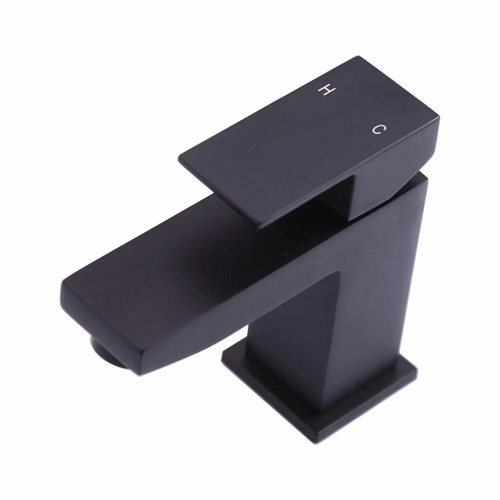 BATHWEST Matte Black Single Lever Brass Basin Mixer Tap – 4