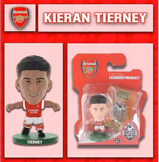 SoccerStarz Arsenal FC Kieran Tierney Home Kit Classic Mini Figure, Red, 5 cm