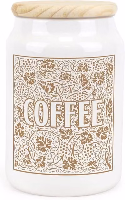 Purely Home Floral Ceramic Coffee Storage Canister in Yellow and White