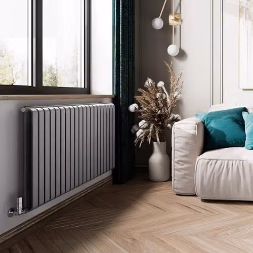 Terma Steel Radiator in Salt n Pepper Grey, W: 130.5 cm, H: 63.0 cm – 1