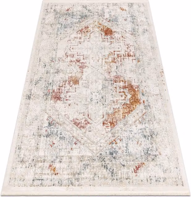 RugsX Distin Vintage Modern Rectangular Rug in White, W/D/H: 170 x 120 cm