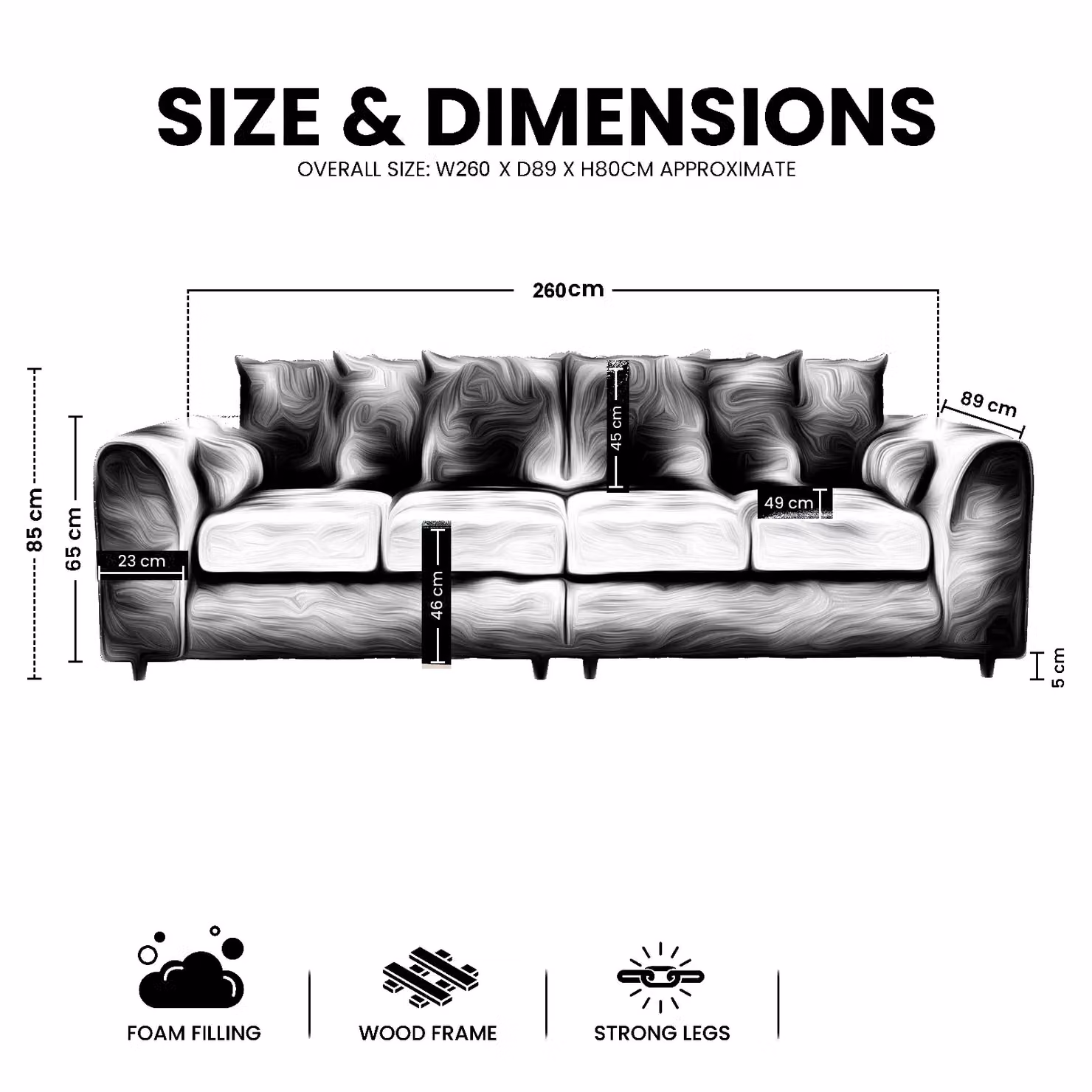 Snugg Furniture UK Limited Milo 4 Seater 2 Corner L-Shape Jumbo Cord Sofa in Grey – 3