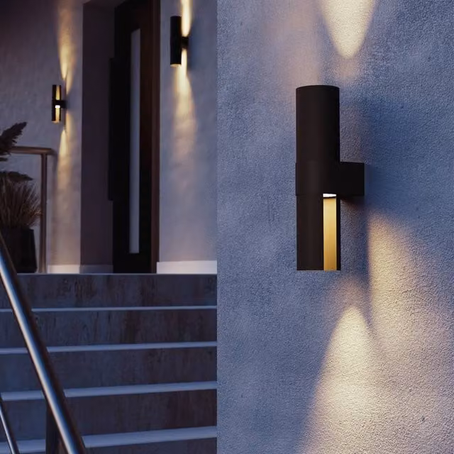 Eglo Montelauro LED Outdoor Wall Light, Black Aluminium, IP65, Adjustable Up/Down Light – 1