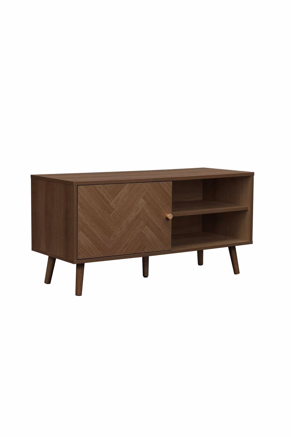 Birlea Herringford Small TV Unit Entertainment Stand in Brown Walnut Parquet Design – 3