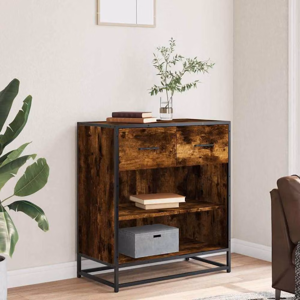 Berkfield Home Smoked Oak Sideboard in Brown, W/D/H: 68 x 35 x 76 cm – 3