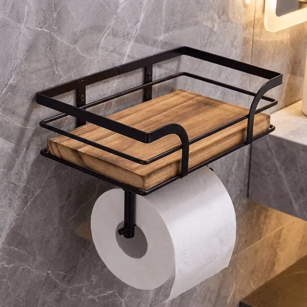 KORVIXA Space Saving Wall Mounted Paper Towel Holder in Black – 4