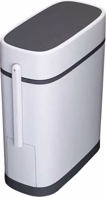 KORVIXA 2-in-1 Toilet Brush and Waste Bin Set in White