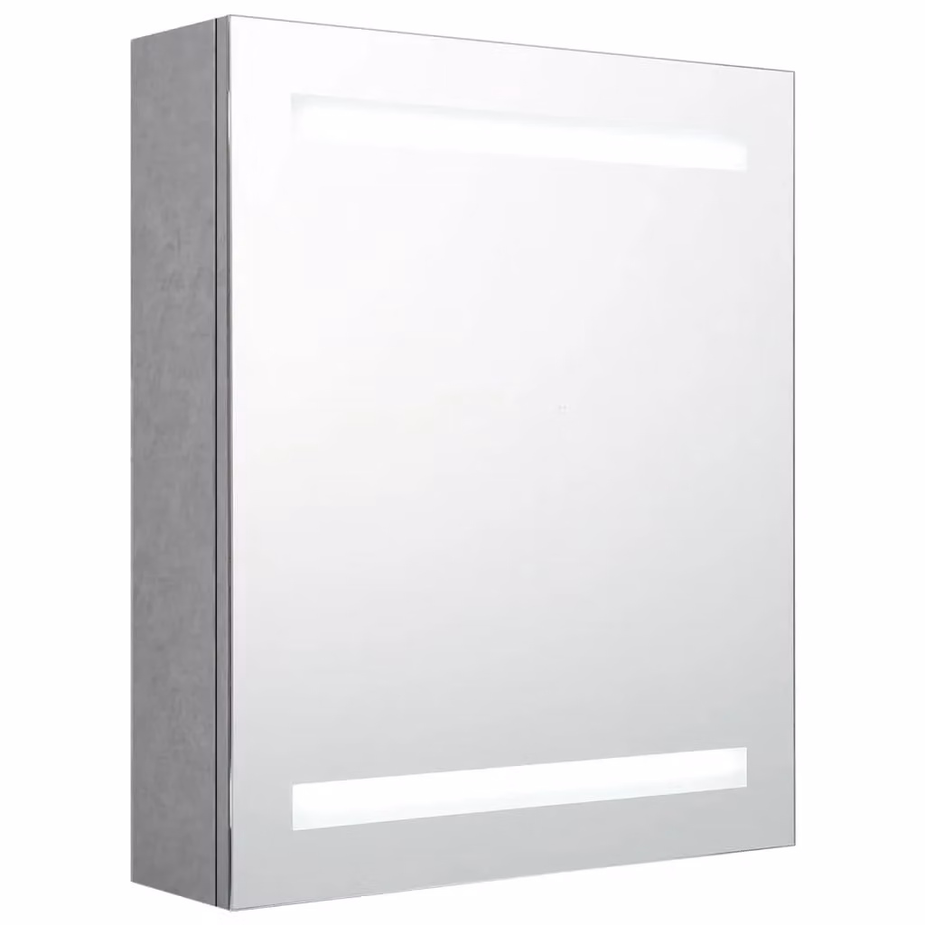 Berkfield Home LED Bathroom Mirror Cabinet in Concrete Grey, W: 50 cm, D: 14 cm, H: 60 cm – 2