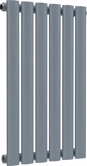 Lux Heat Oval Horizontal Single Radiator, Pebble Grey, W: 60 cm, H: 36 cm