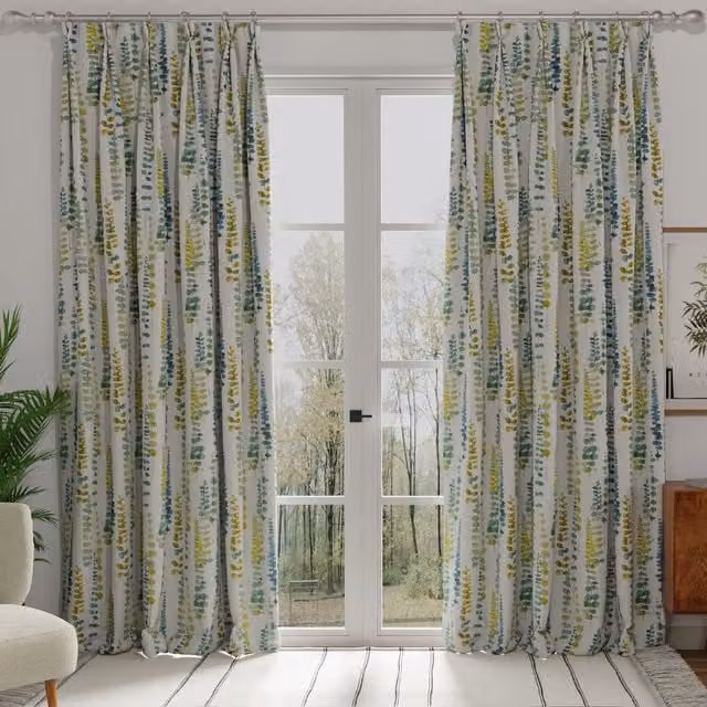 Terrys Santa Maria Made to Measure Blackout Floral Cotton Curtain Panel in Green and Multicolour