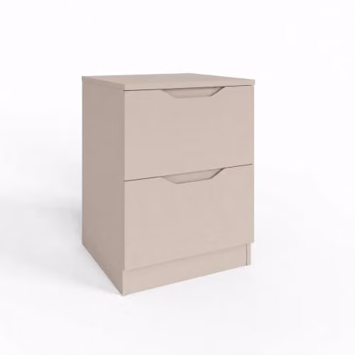 FWStyle Luno 2 Drawer Bedside Table in Beige