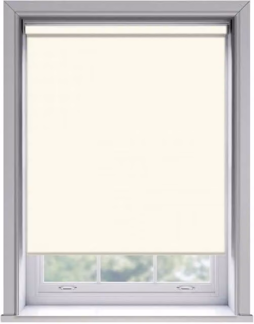 New Edge Blinds No Drill Cream Thermal Blackout Roller Blind, W: 135 cm, H: 170 cm – 1