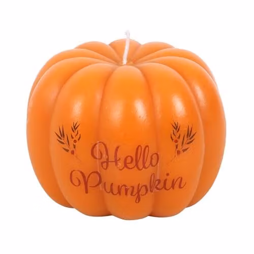 Garden Greatness Hello Pumpkin Shaped Orange Paraffin Wax Candle – 1