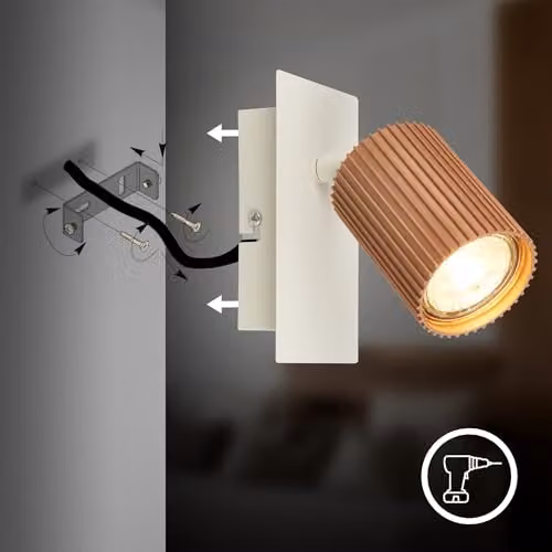 Briloner Adjustable Metal Wall Light Spotlight in Coffee Grey and Copper, GU10, W/D/H: 13 x 8 x 9 cm – 5