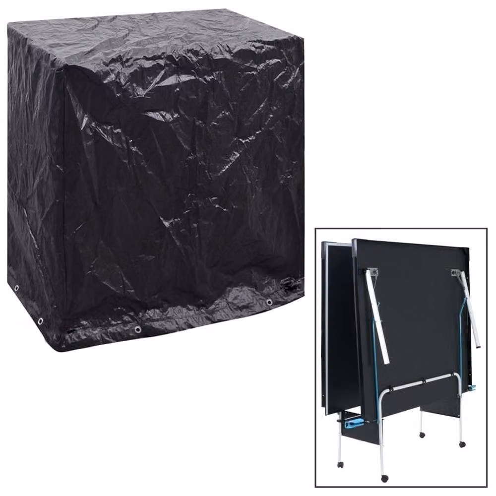 Berkfield Home Black Table Tennis Table Cover with 8 Eyelets, W/D/H: 160 x 55 x 182 cm – 2