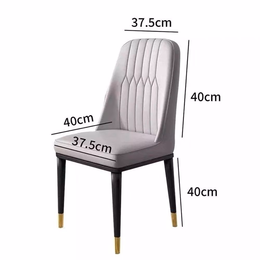 FORGEVIO Set of 2 Modern Grey PU Leather Padded Dining Chairs – 2