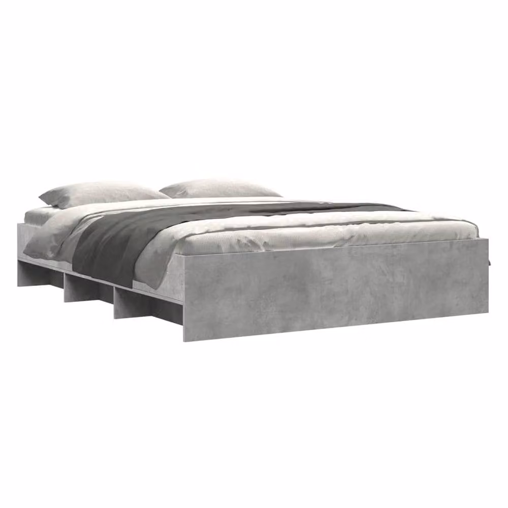Berkfield Home Bed Frame in Concrete Grey, Engineered Wood, W/D/H: 150 x 200 cm – 3