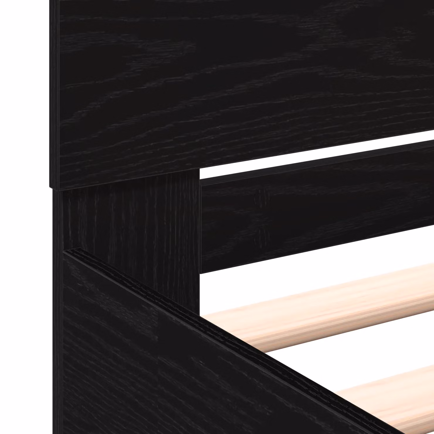 Berkfield Home Modern Bed Frame with Headboard in Black Oak, W: 180 cm, D: 200 cm – 4