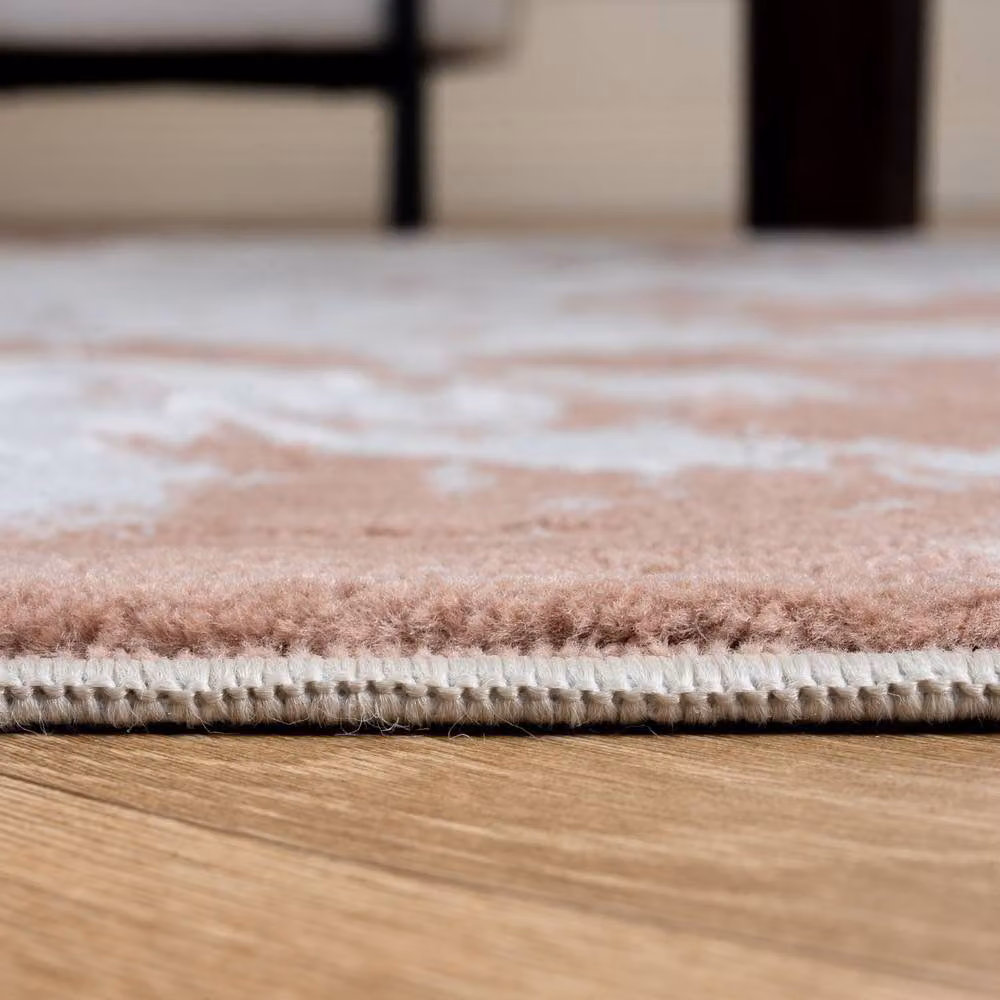 THE RUGS Elaris Stain Resistant Marble Rose and Light Grey Living Room Rug, W: 120 cm, L: 170 cm – 3