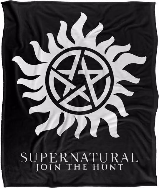 Warner Brothers Supernatural Silky Touch Super Soft Throw Blanket in White, W: 152 cm, D: 127 cm