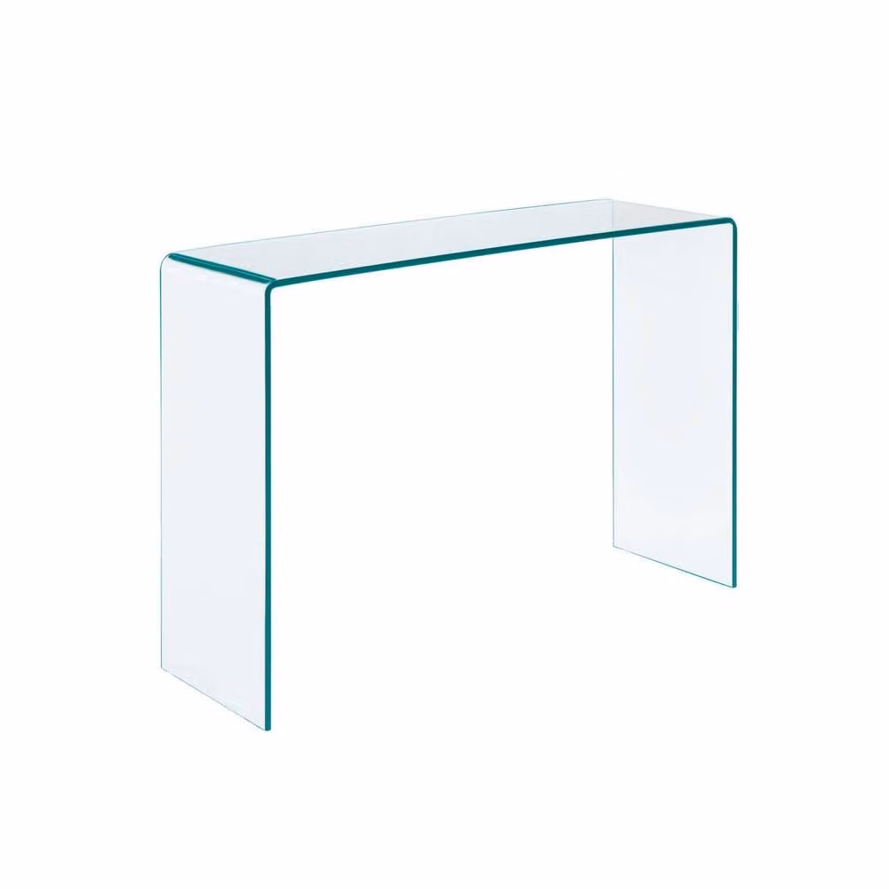 sweeek Modern Rectangular Tempered Glass Console Table in Clear – 2